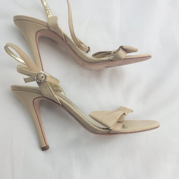 Martinez Valero Womens Beige Open Toe Stiletto Heel Ankle Strap Sandals Size 7.5 - Picture 4 of 13